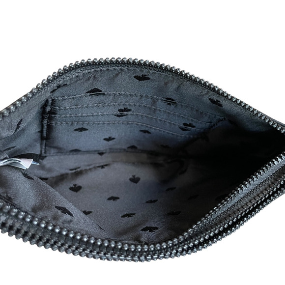 KATE SPADE Jae Women's Black Nylon Double Zip Compartments Wristlet Clutch Bag - Picture 4 of 8